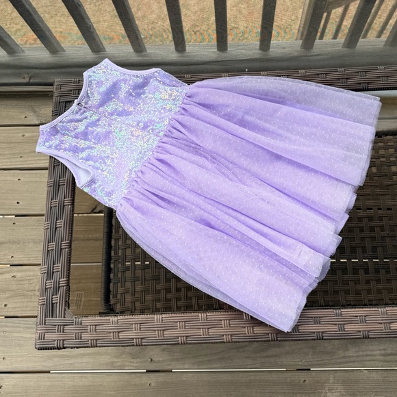 Marie Nicole Lilac Sequin Tulle Party Dress Size XL (5T) - Picture 2 of 3